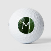 Überlappen von Palm Fronds Tropical Green Abstrakt Golfball (Vorderseite)