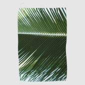 Überlappen von Palm Fronds Tropical Green Abstrakt Golfhandtuch (Vorderseite)
