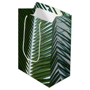 Überlappen von Palm Fronds Tropical Green Abstrakt Mittlere Geschenktüte