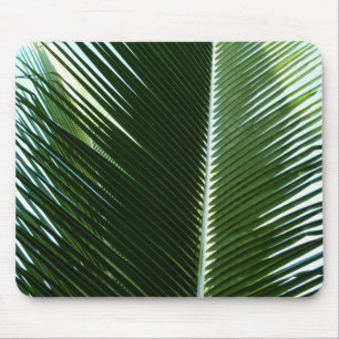 Überlappen von Palm Fronds Tropical Green Abstrakt Mousepad