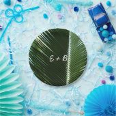 Überlappen von Palm Fronds Tropical Green Abstrakt Pappteller (Party)