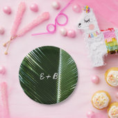 Überlappen von Palm Fronds Tropical Green Abstrakt Pappteller (Party)