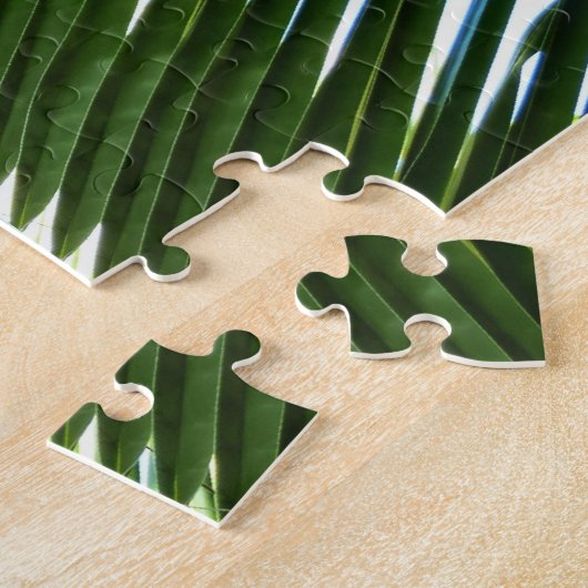 Überlappen von Palm Fronds Tropical Green Abstrakt Puzzle (Seite)