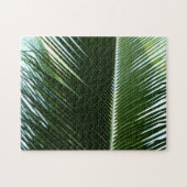 Überlappen von Palm Fronds Tropical Green Abstrakt Puzzle (Horizontal)