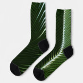 Überlappen von Palm Fronds Tropical Green Abstrakt Socken (Linkes Detail)