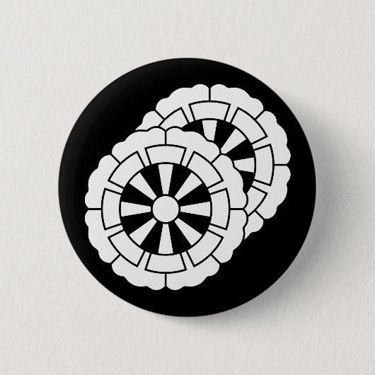 Überlappende blumenförmige Genji-Karren Button (Vorderseite)