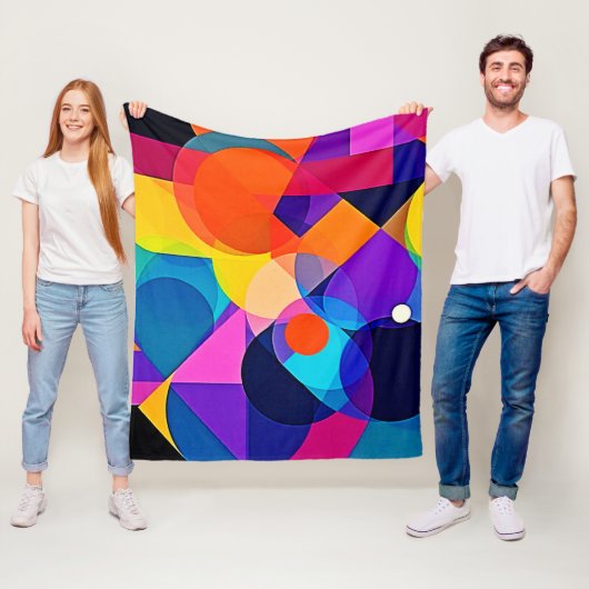 Überlappende Farbtöne: Abstrakte Fusion Fleecedecke (Beispiel)