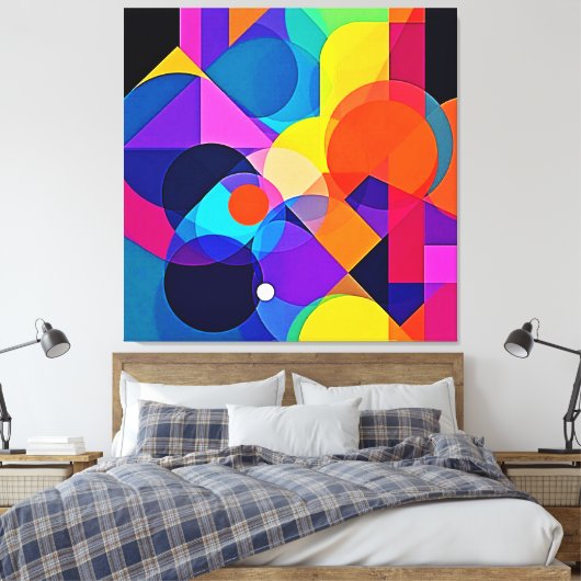 Überlappende Farbtöne: Abstrakte Fusion Leinwanddruck (Insitu (Schlafzimmer))