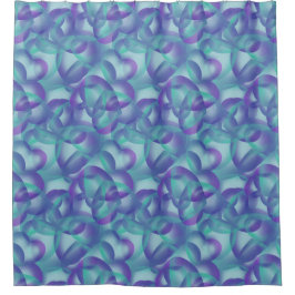 Überlappende, im Lila Aqua-Muster Abstrakte Herzen Duschvorhang