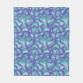 Überlappende, im Lila Aqua-Muster Abstrakte Herzen Fleecedecke (Vorderseite)