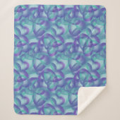 Überlappende, im Lila Aqua-Muster Abstrakte Herzen Sherpadecke (Vorderseite)