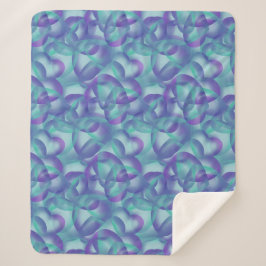 Überlappende, im Lila Aqua-Muster Abstrakte Herzen Sherpadecke