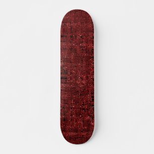Überlappende kleine rote Quadrate durchnässt Skateboard