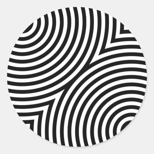 Überlappende konzentrische Kreise Runder Aufkleber (Vorderseite)