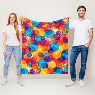 Überlappende Kreise Farbchaos Kunst Fleecedecke