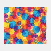 Überlappende Kreise Farbchaos Kunst Fleecedecke (Vorderseite (Horizontal))