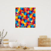 Überlappende Kreise Farbchaos Kunst Poster (Küche)