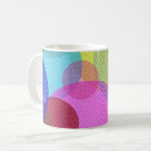 Überlappende Kreise Farbige Abstrakte Kunst Kaffeetasse (Vorderseite Links)