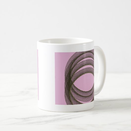 überlappende Kreise im lila Hintergrund abstrakt Kaffeetasse (VorderseiteRechts)
