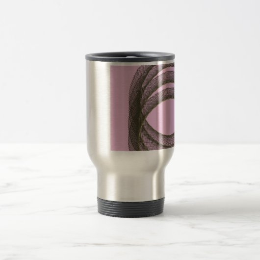 überlappende Kreise im lila Hintergrund abstrakt Reisebecher (Mittel)