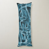 Überlappende Kurven in Bandform, blaues Neonrelief Seitenschläferkissen (Rückseite (Vertikal))