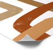 Überlappende Linien Erdig Geometrisch Abstrakt Poster (Ecke)