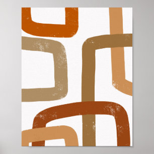 Überlappende Linien Erdig Geometrisch Abstrakt Poster