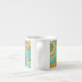 Überlappende Mandala Blau Braun Gold Espressotasse (Rückseite)