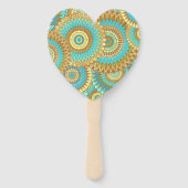 Überlappende Mandala Blau Braun Gold Fächer (Vorderseite)
