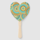 Überlappende Mandala Blau Braun Gold Fächer (Rückseite)