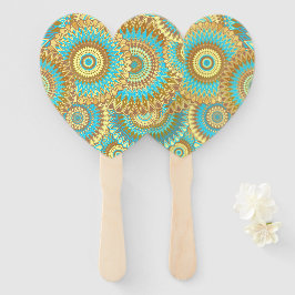 Überlappende Mandala Blau Braun Gold Fächer