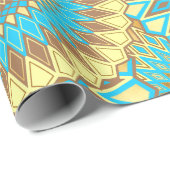 Überlappende Mandala Blau Braun Gold Geschenkpapier (Rolleneckpunkt)