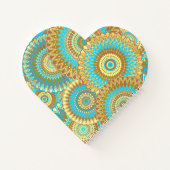 Überlappende Mandala Blau Braun Gold Notizblock (Rückseite)