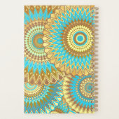 Überlappende Mandala Blau Braun Gold Planer (Rückseite)