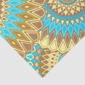 Überlappende Mandala Blau Braun Gold Seidenpapier (Ausschnitt)