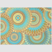 Überlappende Mandala Blau Braun Gold Seidenpapier (Vorderseite)