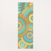 Überlappende Mandala Blau Braun Gold Yogamatte (Rückseite)