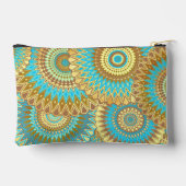 Überlappende Mandala Blau Braun Gold Zubehörtasche (Rückseite)