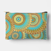 Überlappende Mandala Blau Braun Gold Zubehörtasche (Vorderseite)
