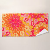 Überlappende Mandala Orange Pink Gelb Badehandtuch (Badehandtuch)