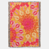Überlappende Mandala Orange Pink Gelb Decke (Vorderseite Vertikal)