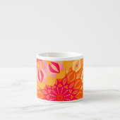 Überlappende Mandala Orange Pink Gelb Espressotasse (Vorderseite)
