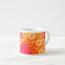 Überlappende Mandala Orange Pink Gelb