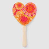 Überlappende Mandala Orange Pink Gelb Fächer (Rückseite)