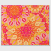 Überlappende Mandala Orange Pink Gelb Geschenkpapier (Flach)