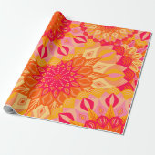 Überlappende Mandala Orange Pink Gelb Geschenkpapier (Ungerollt)