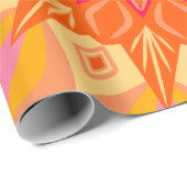 Überlappende Mandala Orange Pink Gelb Geschenkpapier (Rolleneckpunkt)
