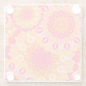 Überlappende Mandala Orange Pink Gelb Glasuntersetzer (Rückseite)