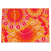 Überlappende Mandala Orange Pink Gelb Große Geschenktüte (Vorderseite)
