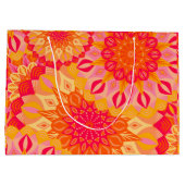 Überlappende Mandala Orange Pink Gelb Große Geschenktüte (Rückseite)